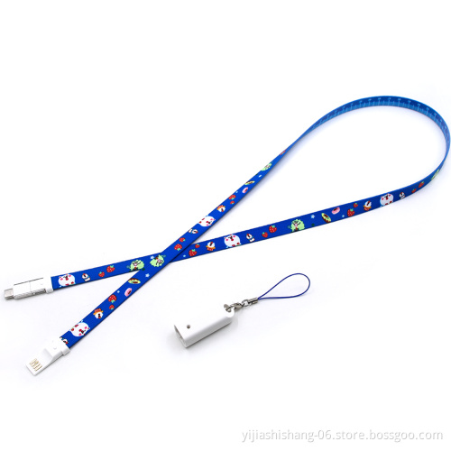 Yijiashishang 2020 New Lanyard USB 3 in 1 Cable For Phone Charger Lanyard Charger Cable 3 in 1